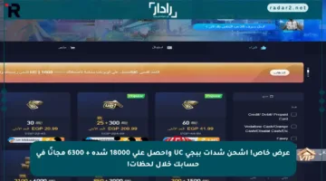 عرض خاص! اشحن شدات ببجي UC واحصل على 18000 شدة + 6300 مجانًا في حسابك خلال لحظات!